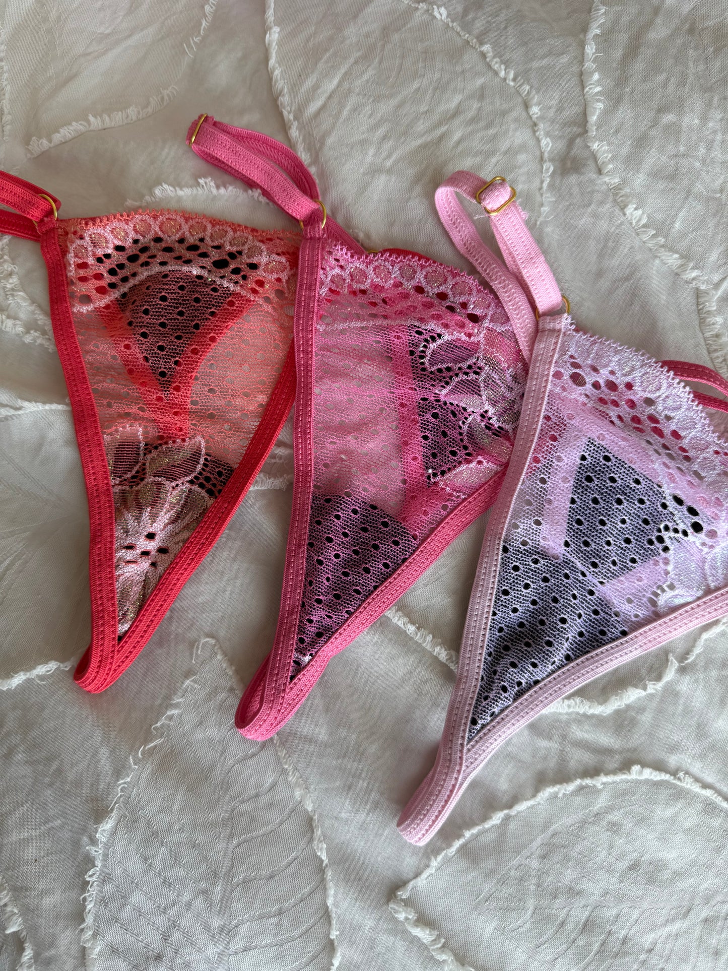 Lucia Glitter Lace V-String
