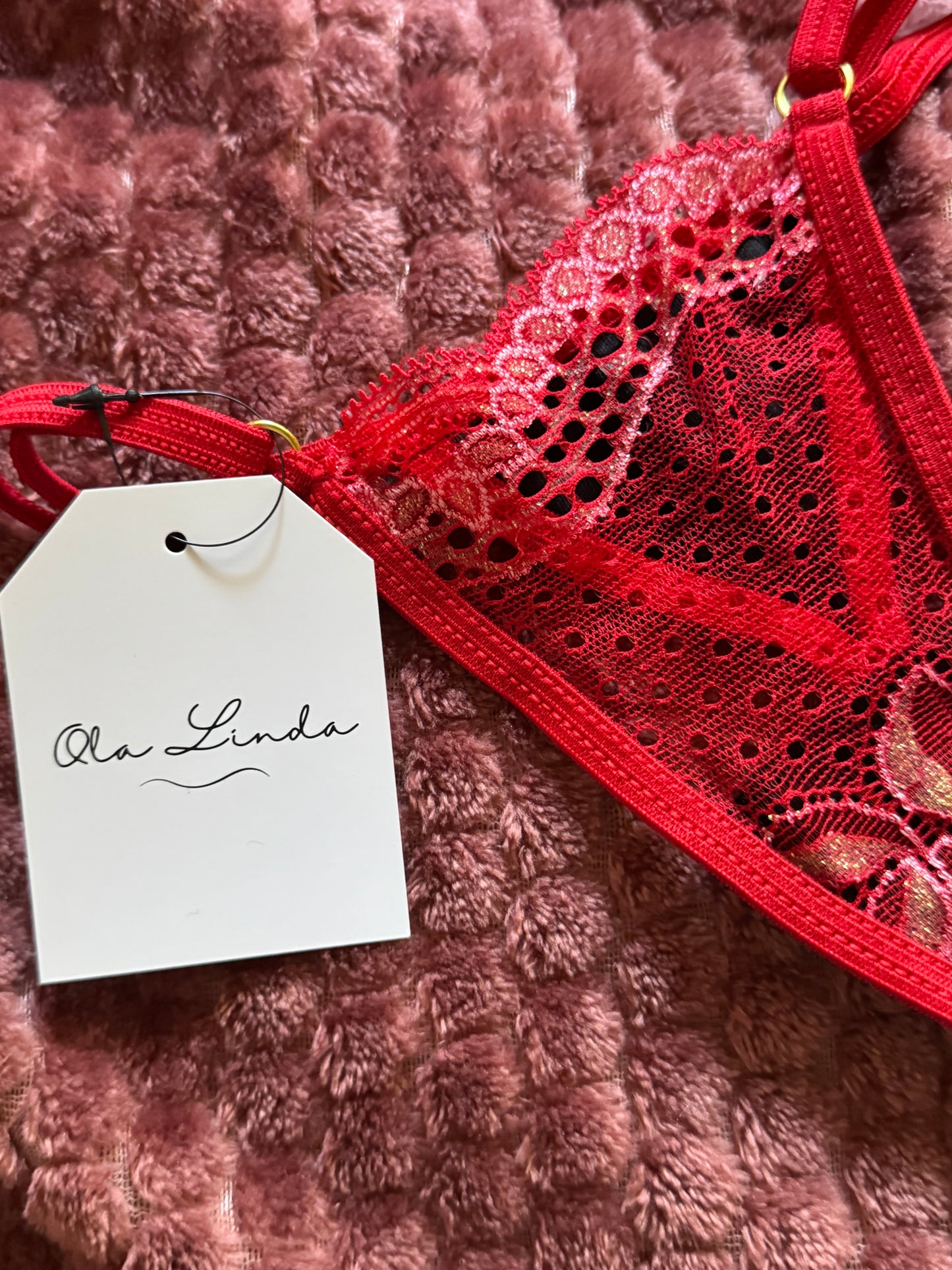 Lucia Glitter Lace V-String