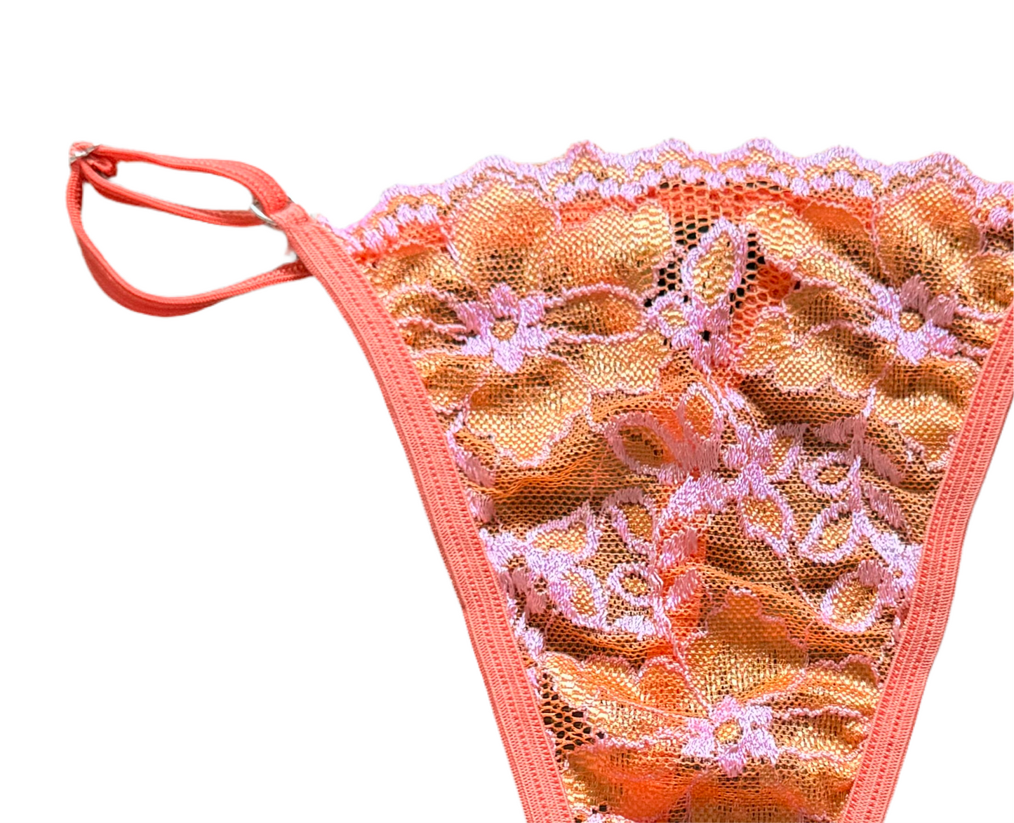 Orange Lace V-String