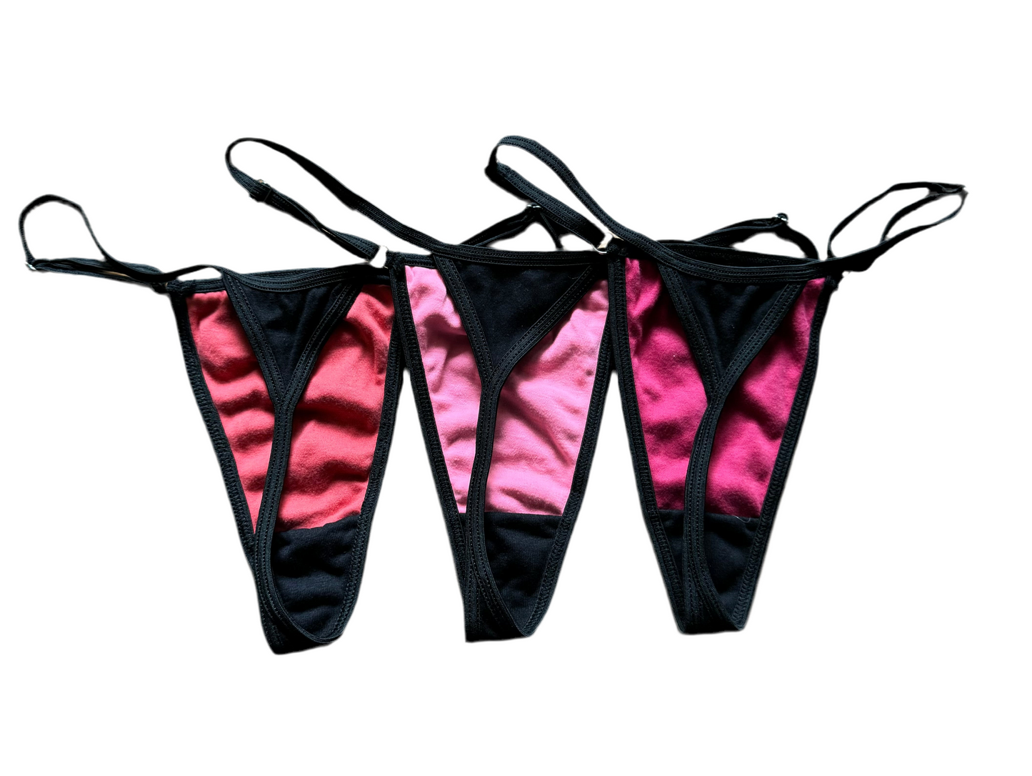 Black Lace Surprise Cotton V-String