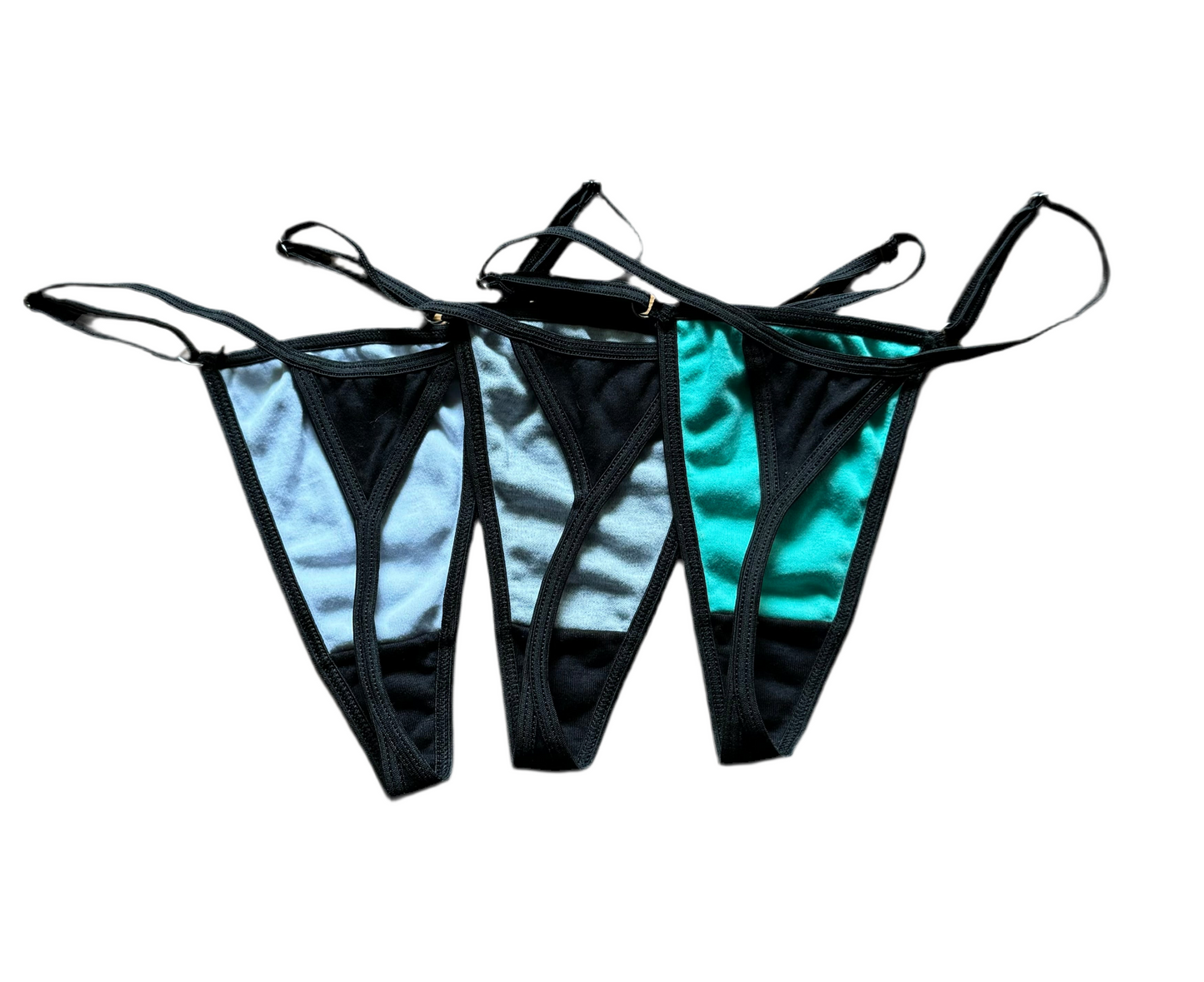 Black Lace Surprise Cotton V-String