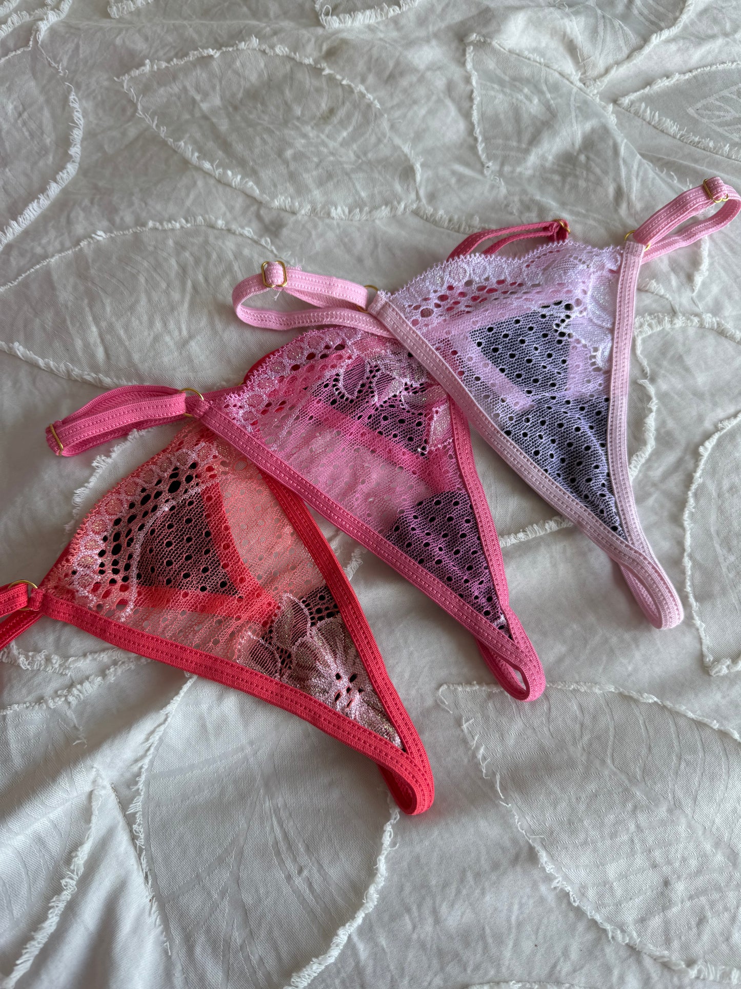 Lucia Glitter Lace V-String