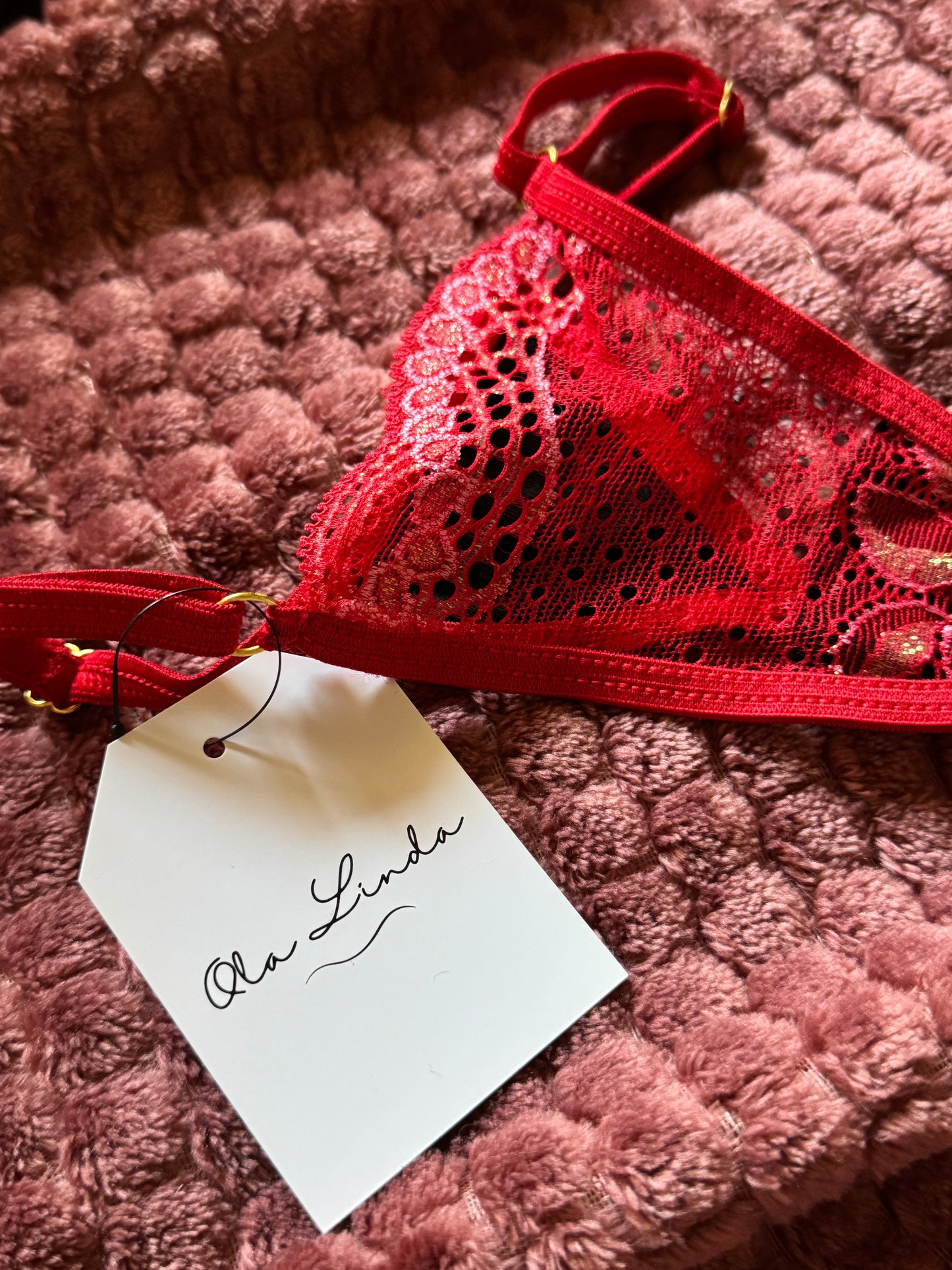 Lucia Glitter Lace V-String