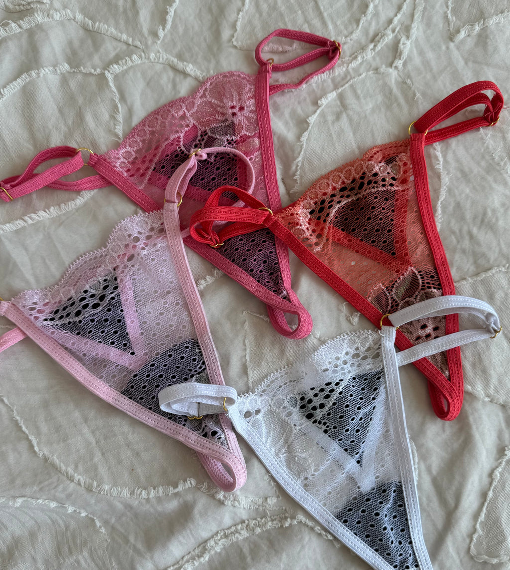 Glitter Lace Low-waist Adjustable Thong