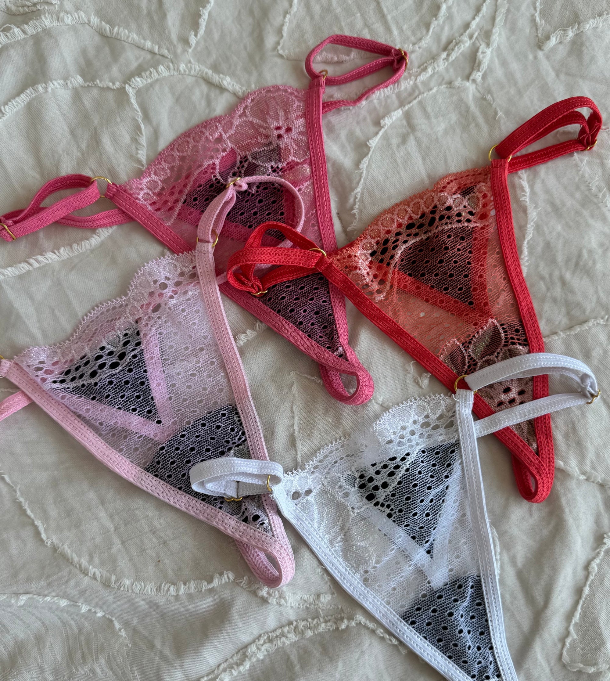 Glitter Lace Low-waist Adjustable Thong