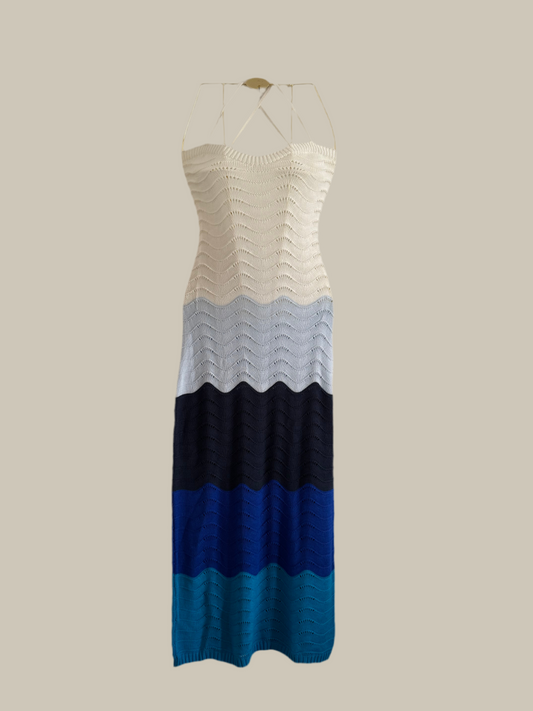 Arcoriris Azul Crochet Dress