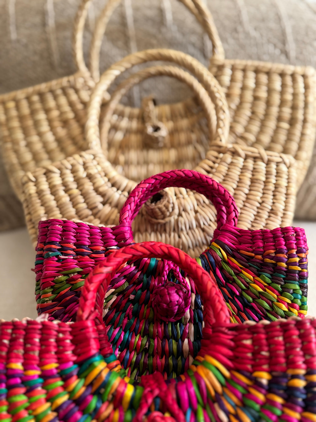 Lambayeque Handmade Artisanal Junco Reed Half-moon Bag - medium