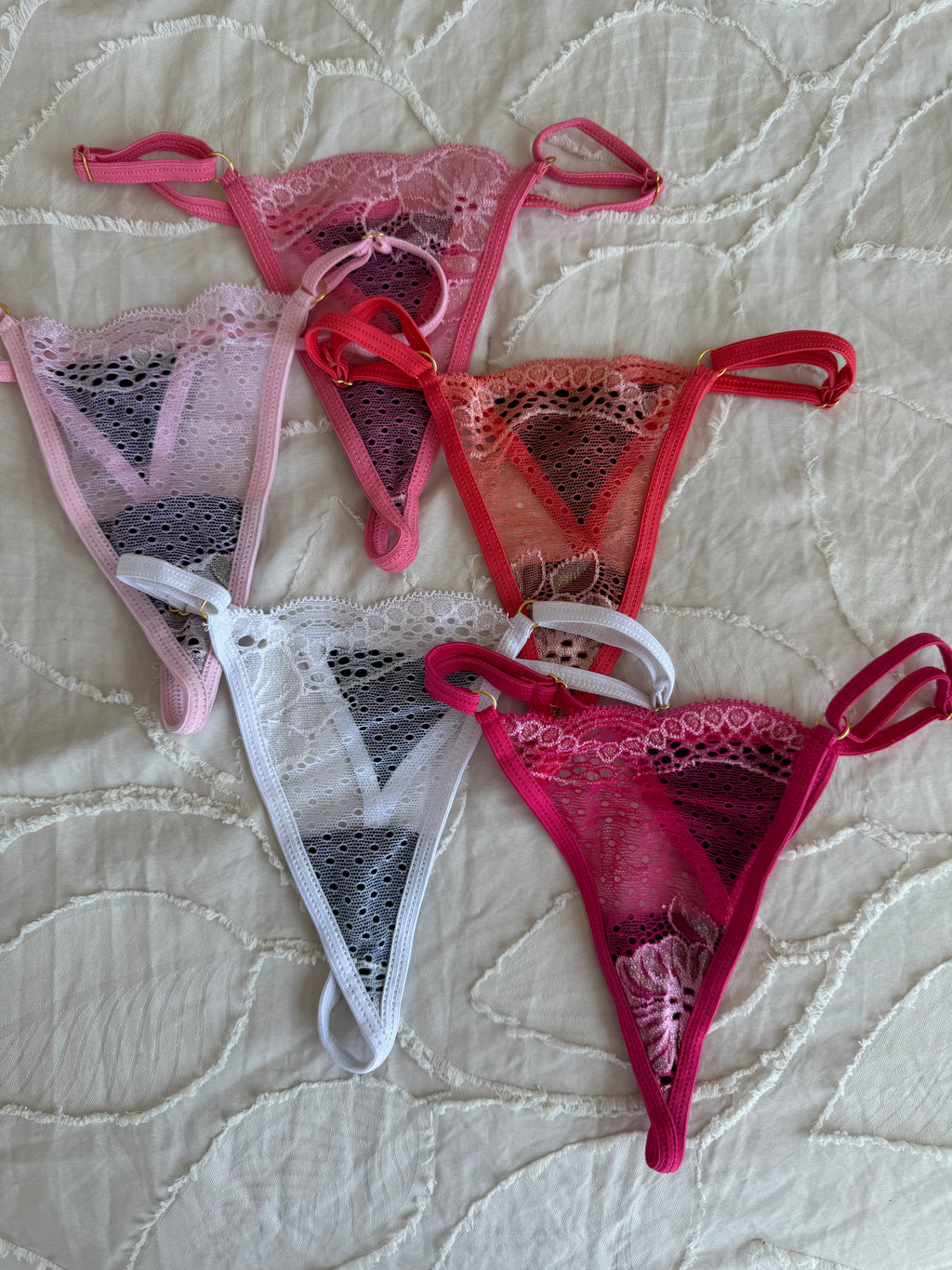 Glitter Lace Low-waist Adjustable Thong