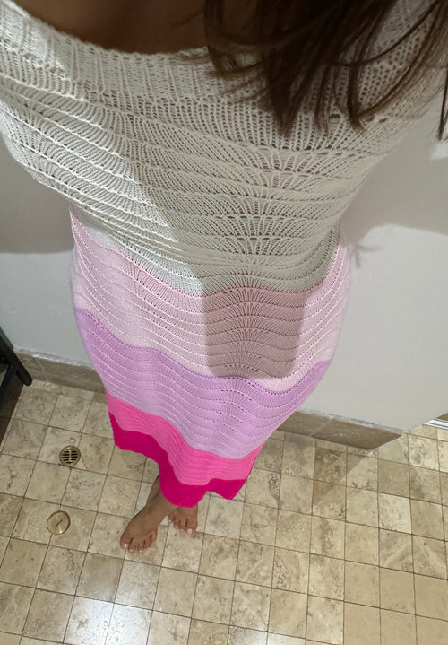 Arcoriris Rosa Tie-back Summer Dress