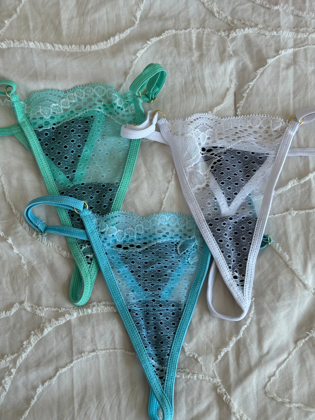 Glitter Lace Low-waist Adjustable Thong