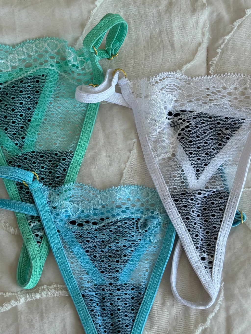 Glitter Lace Low-waist Adjustable Thong