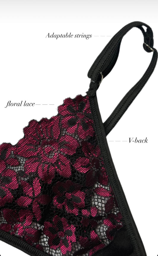 Vera Flower Lace V-String